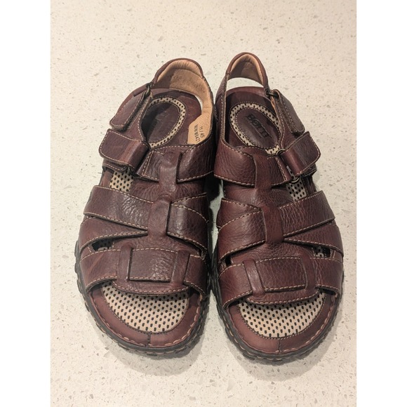 Born Sandals Mens 11 US 45 EU Fisherman Brown‎ Leather Open Toe Casual Strappy - Picture 2 of 10